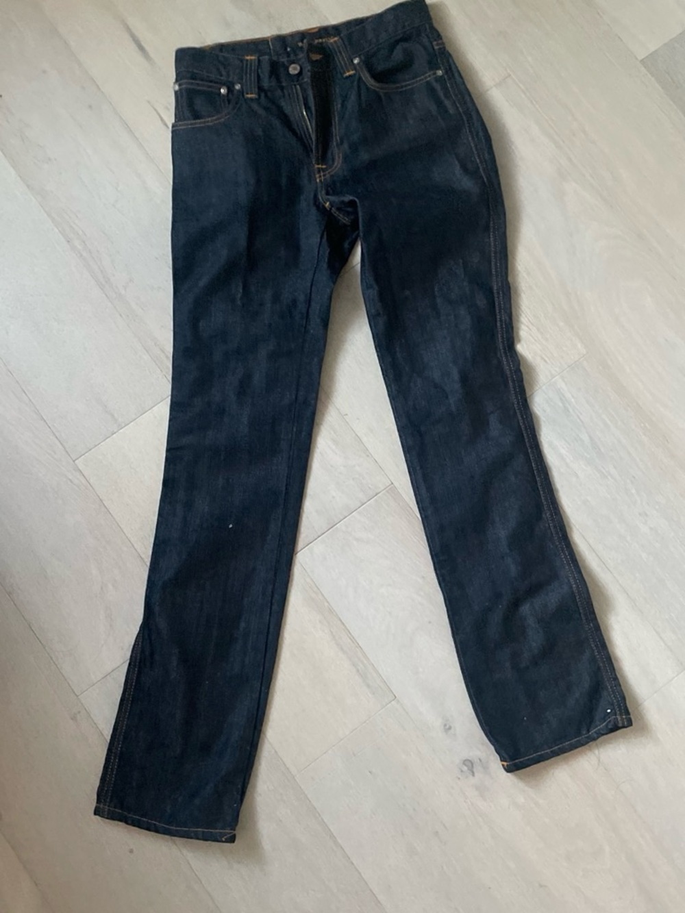 Nudie Jeans Men's Straight Black-Dark Indigo Denim